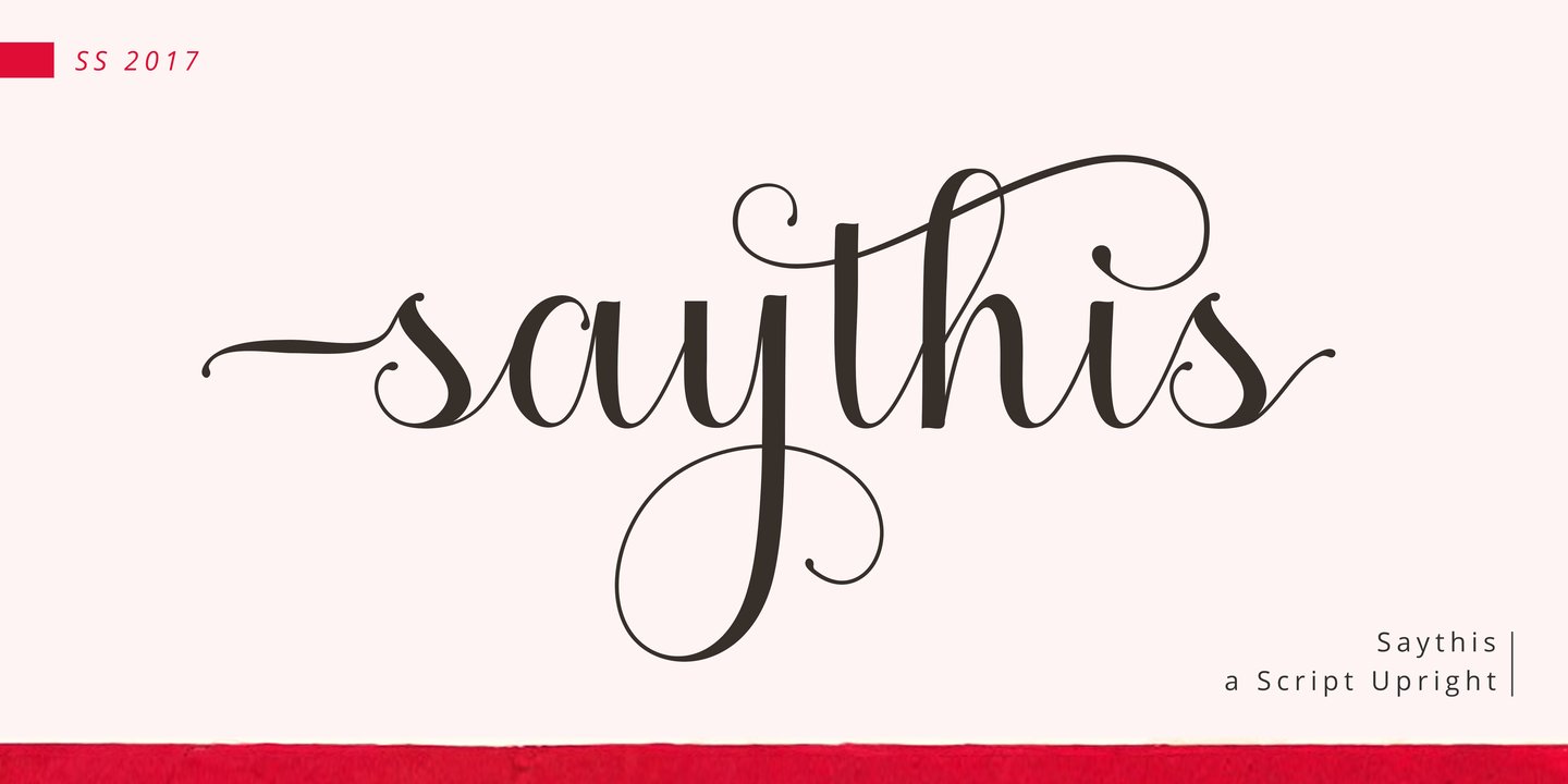 Saythis Script Upright Font preview